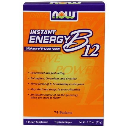 Пакетики витамина B12 Now Foods для мгновенной энергии