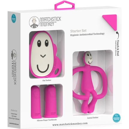 Набор для прорезывания зубов Matchstick Monkey Pink Monkey